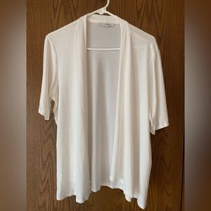 Studio Works Lightweight Short Sleeve Open Cardigan White Size L